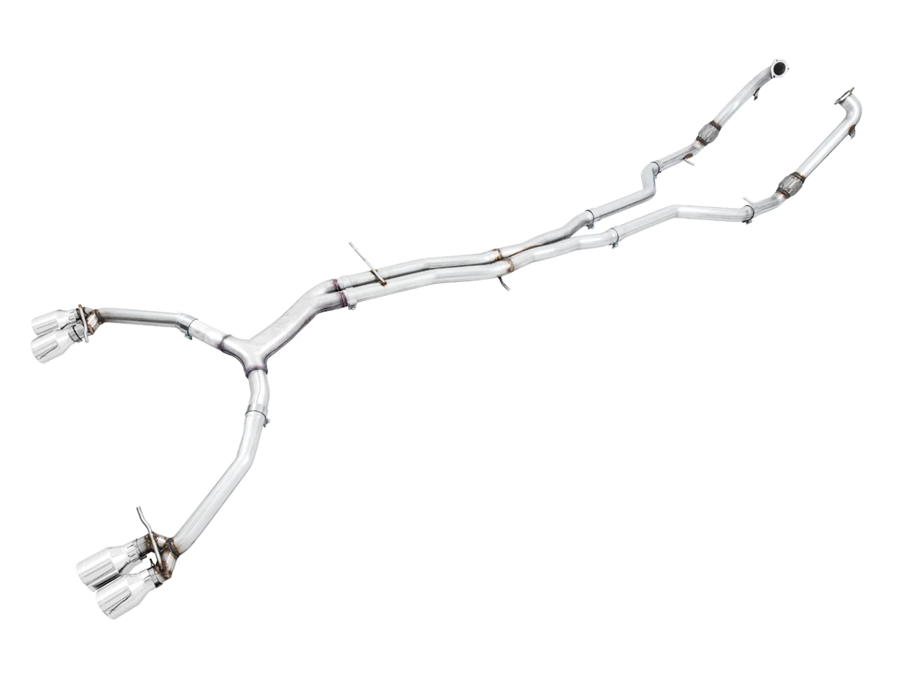 AWE Track Edition Exhaust for Audi B9 S5 Sportback - Non-Resonated - Chrome Silver 102mm Tips - Primary