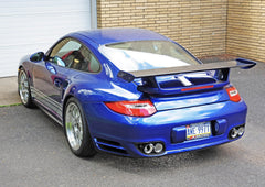 AWE Performance Exhaust for Porsche 997.2 Turbo / S - Chrome Silver Quad Tips - Mounted
