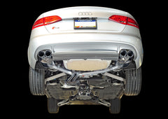 AWE Touring Edition Exhaust for Audi B8 S4 3.0T - Chrome Silver Tips (102mm) - Mounted