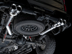AWE 0FG Catback Split Rear Exit Exhaust for 4th Gen Silverado/Sierra 1500 6.2L (with bumper cutouts) - Quad Chrome Silver Tips - Mounted