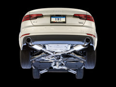 AWE Touring Edition Exhaust for B9 A4, Dual Outlet - Chrome Silver Tips (includes DP) - Mounted