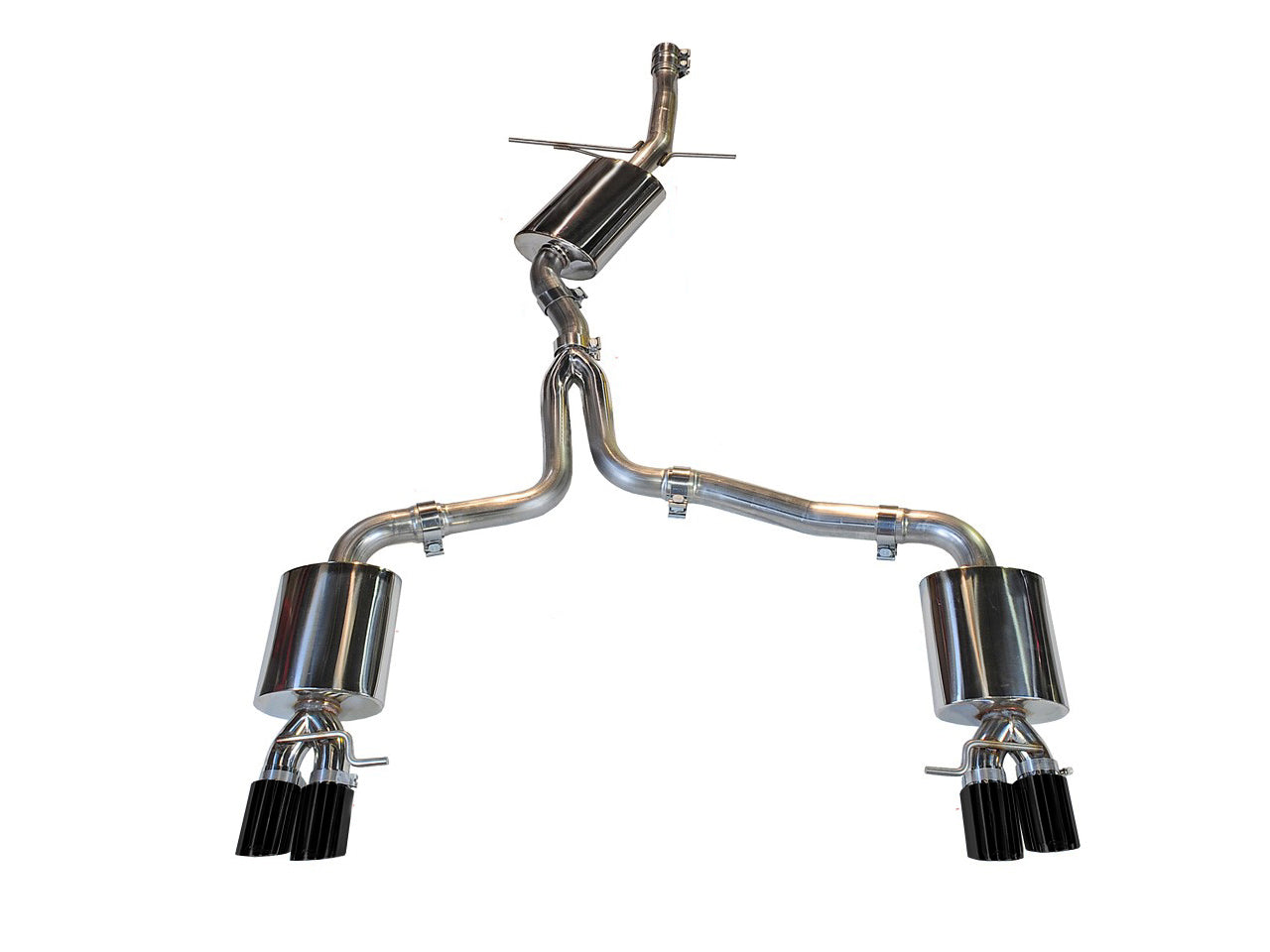 AWE Touring Edition Exhaust for B8/B8.5 A4 2.0T - Quad Tip, Diamond Black Tips - Primary