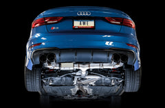 AWE SwitchPath™ Exhaust for Audi 8V S3 - Diamond Black Tips, 102mm - Mounted