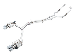 AWE SwitchPath™ Exhaust for Audi B9 S5 Sportback - Non-Resonated - Chrome Silver 102mm Tips - Primary