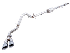 AWE 0FG Catback Dual Side Exit Exhaust for 4th Gen Silverado/Sierra 1500 5.3L (Flat Bumper) - Chrome Silver Tips - Primary