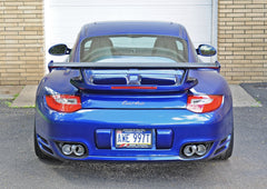 AWE Performance Exhaust for Porsche 997.2 Turbo / S - Chrome Silver Quad Tips - Mounted
