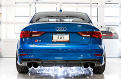 AWE SwitchPath™ Exhaust for Audi 8V S3 - Diamond Black Tips, 102mm - Mounted