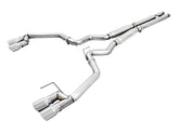 AWE Track Edition Cat-back Exhaust for the 2018+ Mustang GT - Quad Chrome Silver Tips - Primary