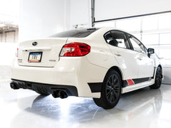 AWE Track Edition Exhaust for VA / GV WRX / STI Sedan - Diamond Black Quad Tips (102mm) - Mounted