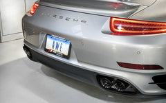 AWE Performance Exhaust and High-Flow Cat Sections for Porsche 991 Turbo - Diamond Black Quad Tips - Mounted