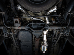 AWE 0FG Dual Rear Exit Catback for 4th Gen RAM 1500 5.7L (without bumper cutouts) - Chrome Silver Tips - Mounted