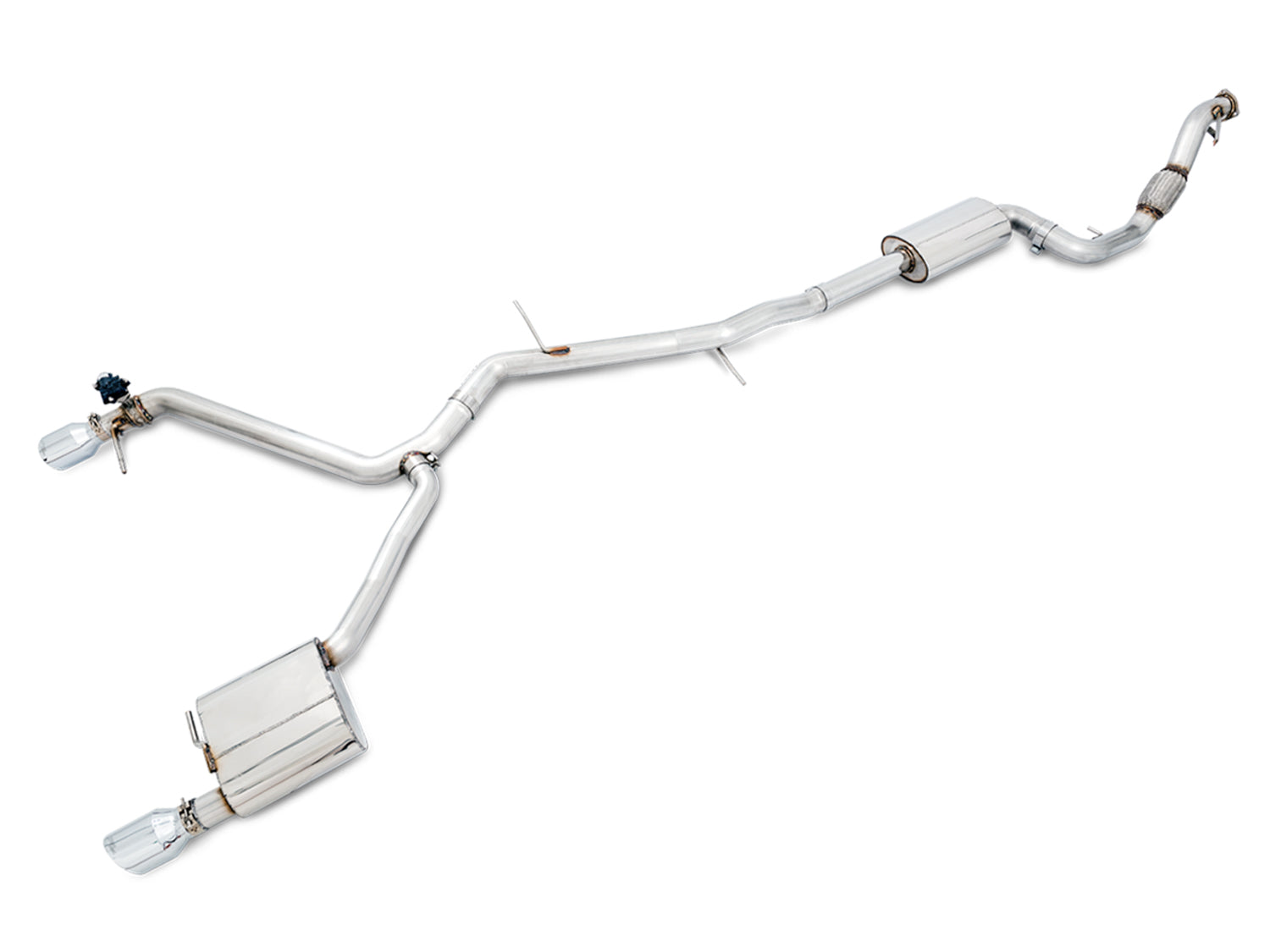 AWE SwitchPath™ Exhaust for B9 A4, Dual Outlet - Chrome Silver Tips (includes DP and SwitchPath Remote) - Primary