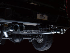 AWE 0FG Catback Exhaust for Silverado ZR2/Sierra AT4X - Quad Chrome Silver Tips - Mounted