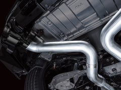 AWE Track Edition Exhaust for Nissan Z - Diamond Black Tips - Mounted