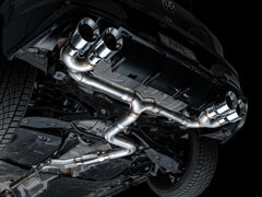 AWE Track Edition Exhaust for Volkswagen MK8 Golf R - Chrome Silver Tips - Mounted