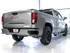 AWE 0FG Catback Dual Side Exit Exhaust for 4th Gen Silverado/Sierra 1500 5.3L (Flat Bumper) - Chrome Silver Tips - Mounted