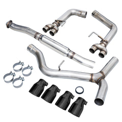 AWE Track Edition Exhaust for VA / GV WRX / STI Sedan - Diamond Black Quad Tips (102mm) - out of package
