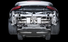 AWE Performance Exhaust and High-Flow Cat Sections for Porsche 991.2 Turbo - With Chrome Silver Quad Tips - Mounted