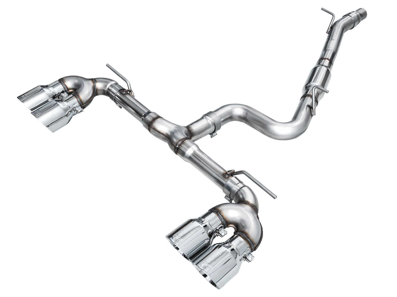 AWE Track Edition Exhaust for Volkswagen MK8 Golf R - Chrome Silver Tips - Primary