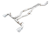AWE Resonated Track Edition Exhaust for A90 Supra - 5" Chrome Silver Tips - Primary