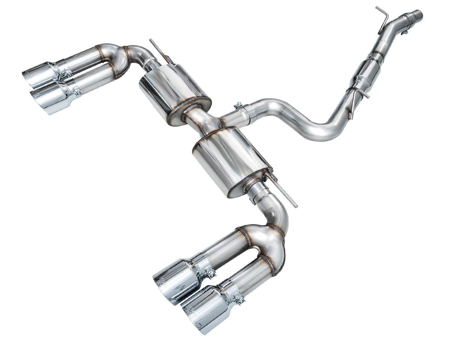 AWE Touring Edition Exhaust for Audi 8Y S3 - Chrome Silver Tips - Primary