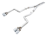 AWE Track Edition Exhaust for 15+ Challenger 6.4 / 6.2 SC - Chrome Silver Quad Tips - Primary