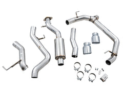 AWE 0FG Catback Exhaust for Ford Bronco with BashGuard™ - Dual 4.5" Chrome Silver Tips - out of package