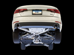 AWE SwitchPath™ Exhaust for B9 A4, Dual Outlet - Chrome Silver Tips (includes DP and SwitchPath Remote) - Mounted