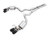 AWE Touring Edition Cat-back Exhaust for the 2018+ Mustang GT - Quad Diamond Black Tips - Primary