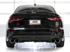 AWE Touring Edition Exhaust for Audi 8Y S3 - Chrome Silver Tips - Mounted