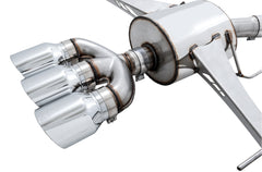 AWE Touring Edition Exhaust for FK8 Civic Type R (includes Front Pipe and DualPhase Mid Pipe) - Triple Chrome Silver Tips - Close Up