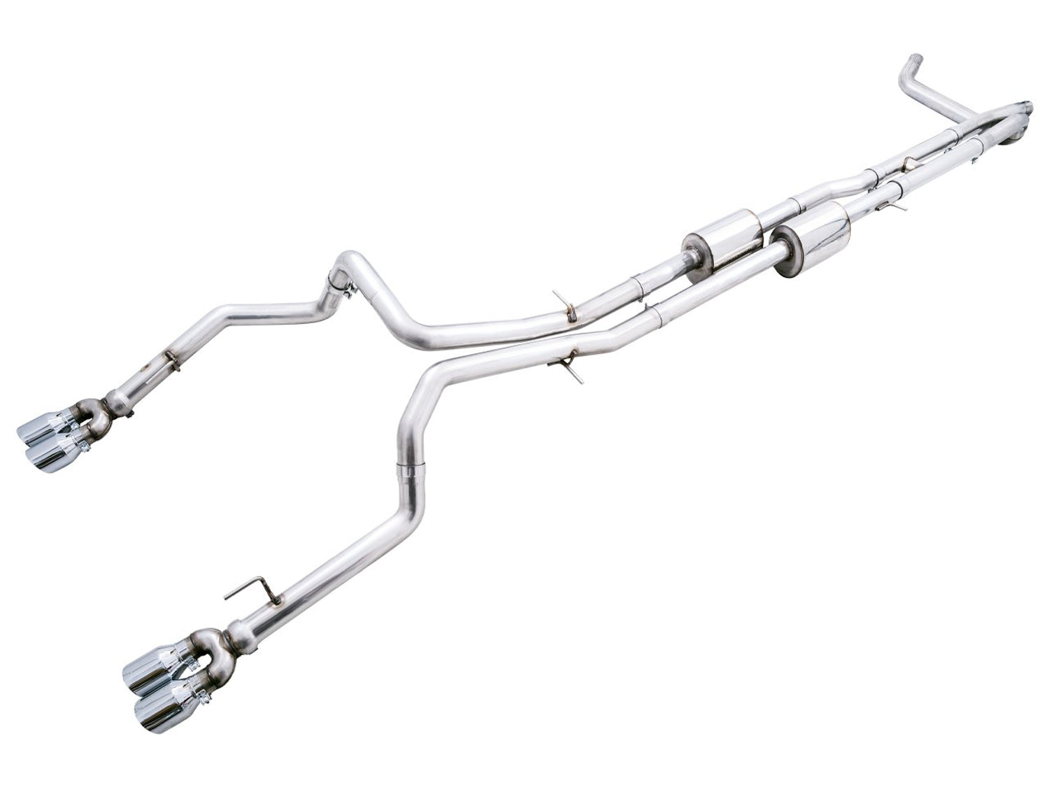 AWE 0FG Catback Exhaust for Silverado ZR2/Sierra AT4X - Quad Chrome Silver Tips - Primary