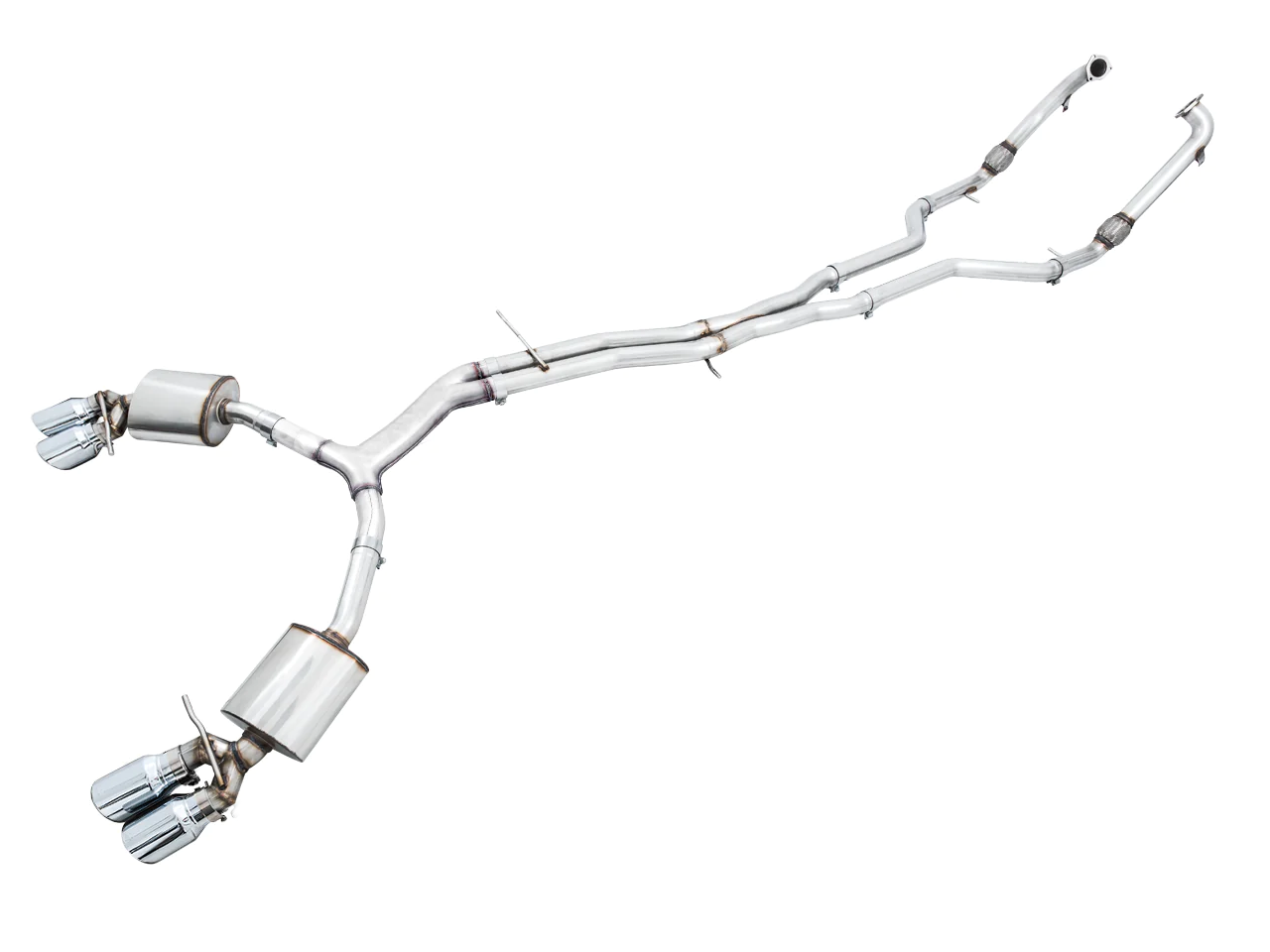 AWE Touring Edition Exhaust for Audi B9 S5 Sportback - Chrome Silver 102mm Tips - Primary