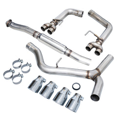 AWE Track Edition Exhaust for VA / GV WRX / STI Sedan - Chrome Silver Quad Tips (102mm) - out of package