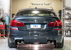 AWE Touring Edition Axle Back Exhaust for BMW F10 M5, Diamond Black Tips - Mounted