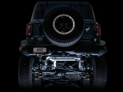AWE 0FG Catback Exhaust for Ford Bronco with BashGuard™ - Dual 4.5" Diamond Black Tips - Mounted