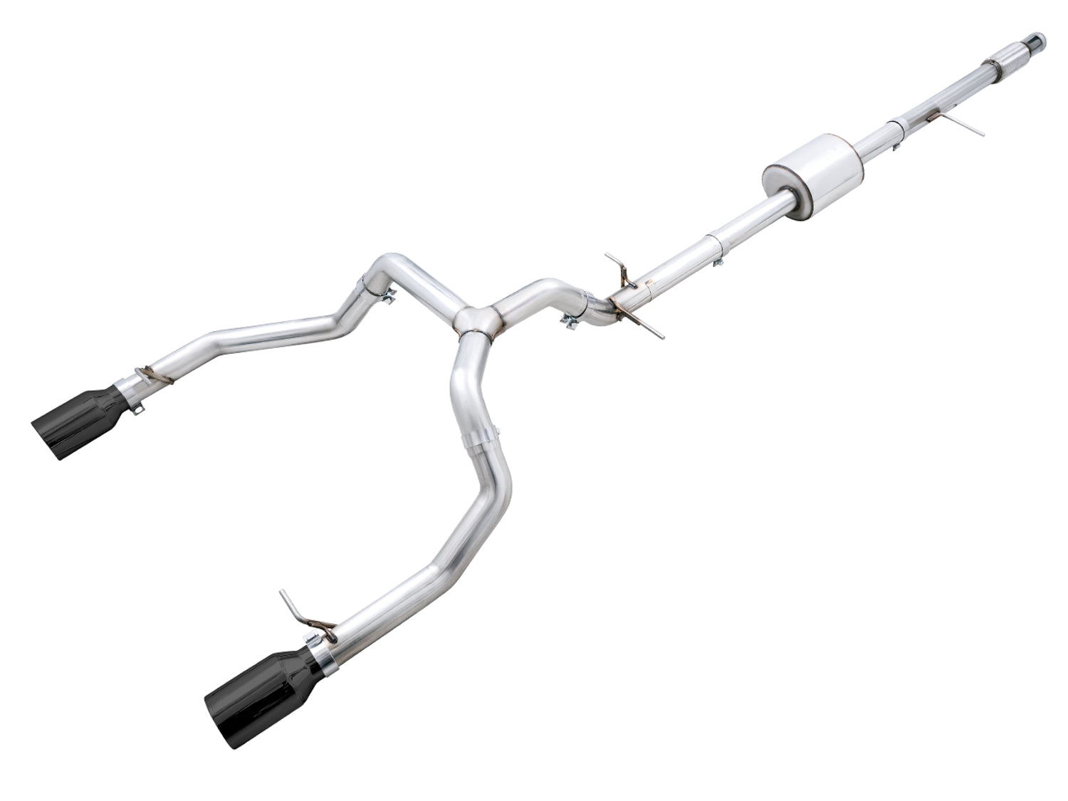 AWE 0FG Catback Split Rear Exit Exhaust for 4th Gen Silverado/Sierra 1500 5.3L (Flat Bumper) - Dual Diamond Black Tips - Primary