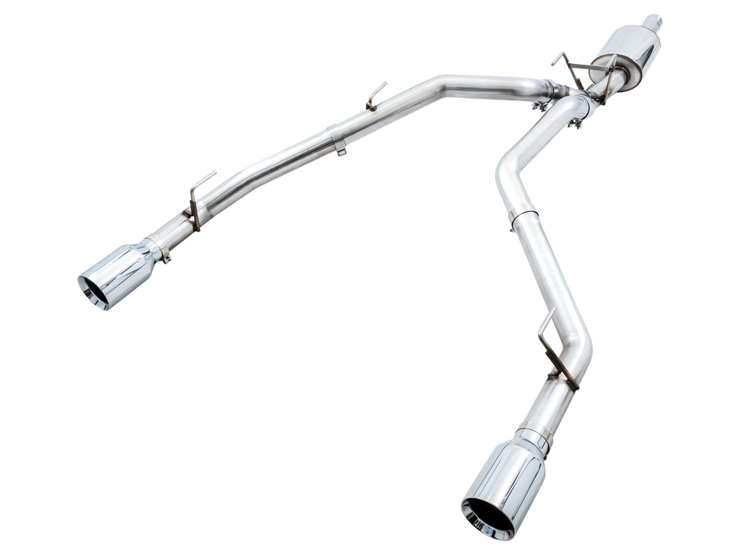 AWE 0FG Dual Rear Exit Catback for 4th Gen RAM 1500 5.7L (without bumper cutouts) - Chrome Silver Tips - Primary