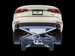 AWE Track Edition Exhaust for B9 A4, Dual Outlet - Chrome Silver Tips (includes DP) - Mounted