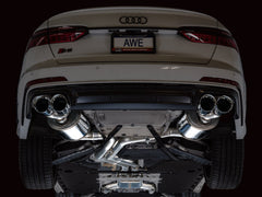 AWE Touring Edition Exhaust for Audi C8 S6/S7 - Chrome Silver Tips - Mounted