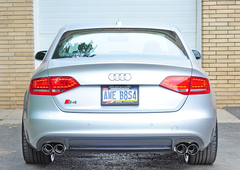AWE Touring Edition Exhaust for Audi B8 S4 3.0T - Chrome Silver Tips (90mm) - Mounted