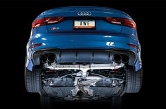 AWE Track Edition Exhaust for Audi 8V S3 - Diamond Black Tips, 102mm - Mounted