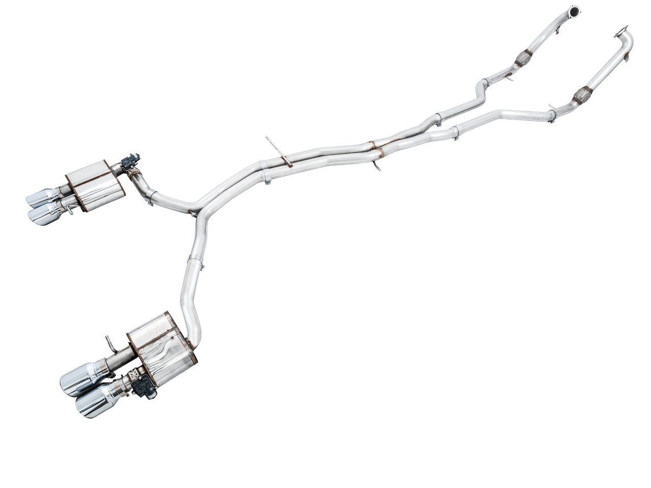 AWE SwitchPath™ Exhaust for Audi B9 S5 Coupe - Chrome Silver 102mm Tips - Primary
