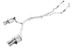 AWE SwitchPath™ Exhaust for Audi B9 S5 Coupe - Chrome Silver 102mm Tips - Primary