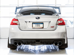 AWE Touring Edition Exhaust for VA STI / GV WRX / GV STI Sedan - Chrome Silver Quad Tips (102mm) - Mounted