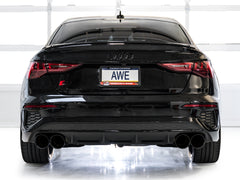 AWE Touring Edition Exhaust for Audi 8Y S3 - Diamond Black Tips - Mounted