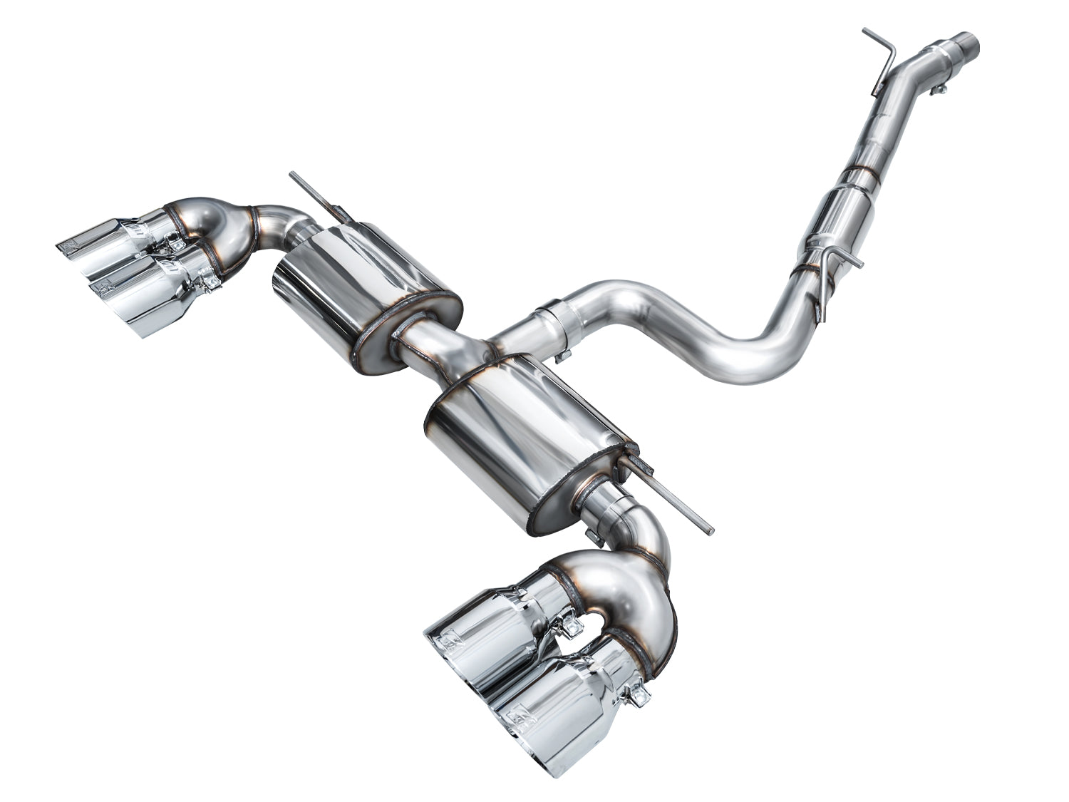 AWE Touring Edition Exhaust for Volkswagen MK8 Golf R - Chrome Silver Tips - Primary