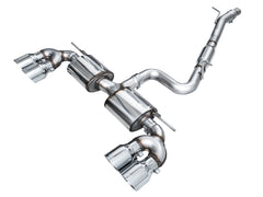 AWE Touring Edition Exhaust for Volkswagen MK8 Golf R - Chrome Silver Tips - Primary