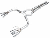 AWE Track Edition Exhaust for S650 Ford Mustang GT Fastback - Quad Chrome Silver Tips - Primary