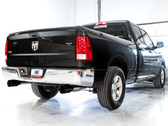 AWE 0FG Dual Rear Exit Catback for 4th Gen RAM 1500 5.7L (without bumper cutouts) - Diamond Black Tips - Mounted